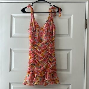 Floral Ruched Mini Dress